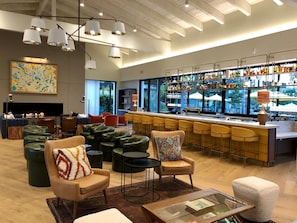 Sports bar, garden views, open daily