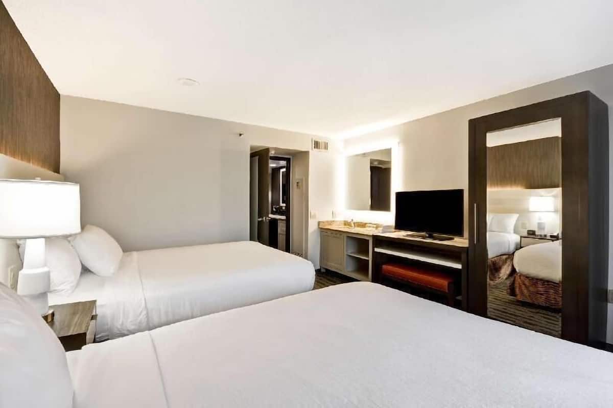 1 bedroom, hypo-allergenic bedding, down comforters, in-room safe