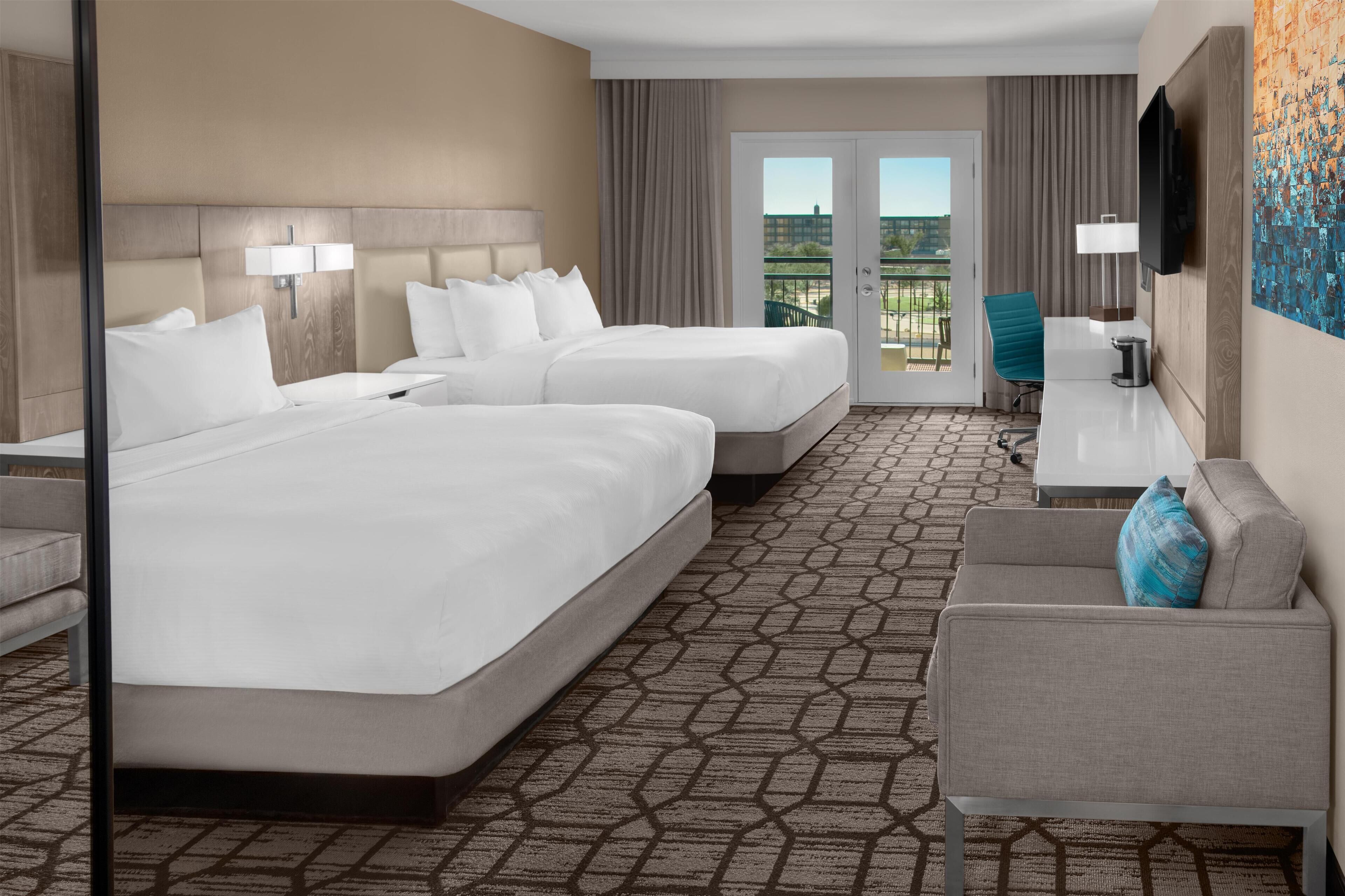 Kamer, 2 queensize bedden, balkon | Lakens van Egyptisch katoen, luxe beddengoed, donzen dekbedden