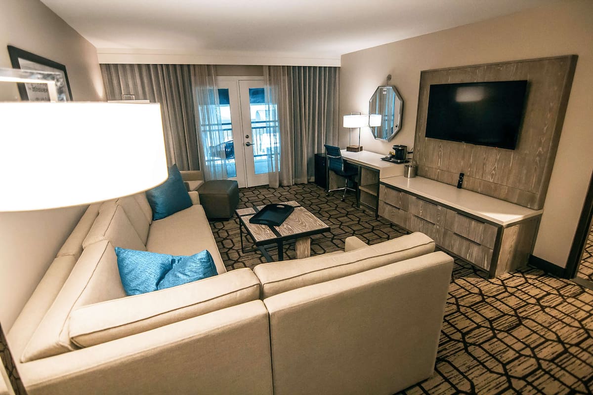 Suite, 2 Bedrooms, Pool View | Living area | Flat-screen TV