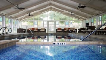 Indoor pool, open 6 AM to 10 PM, pool loungers