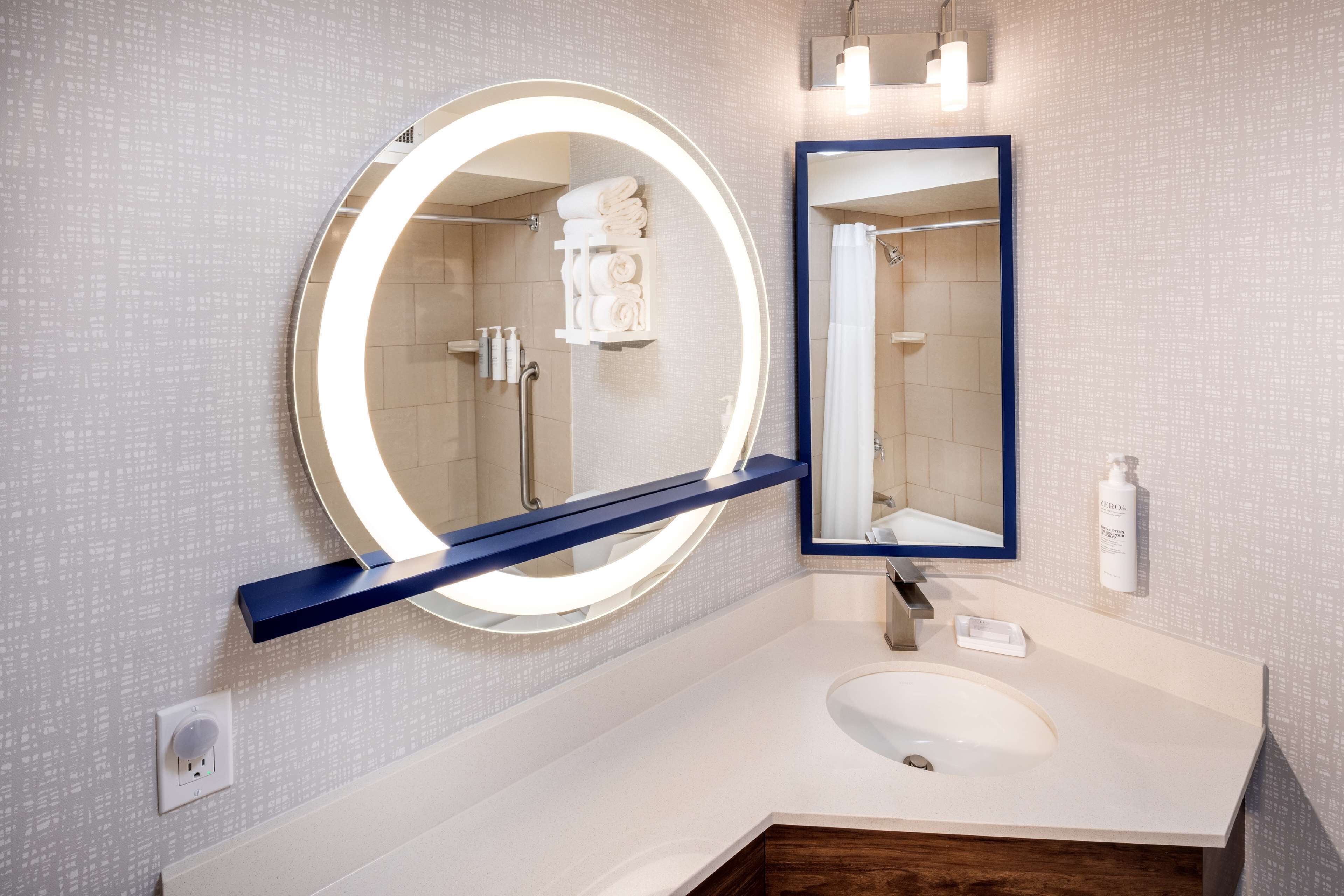 free toiletries, hair dryer, towels