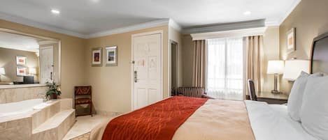 Superior Room, 1 King Bed with 2-person In Room Whirlpool, Non Smoking | Pillowtop beds, desk, laptop workspace, blackout drapes