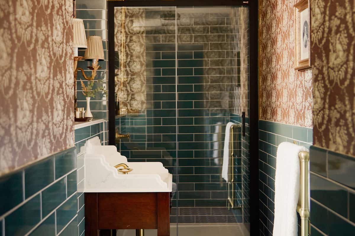 shower, designer toiletries, hair dryer, bathrobes