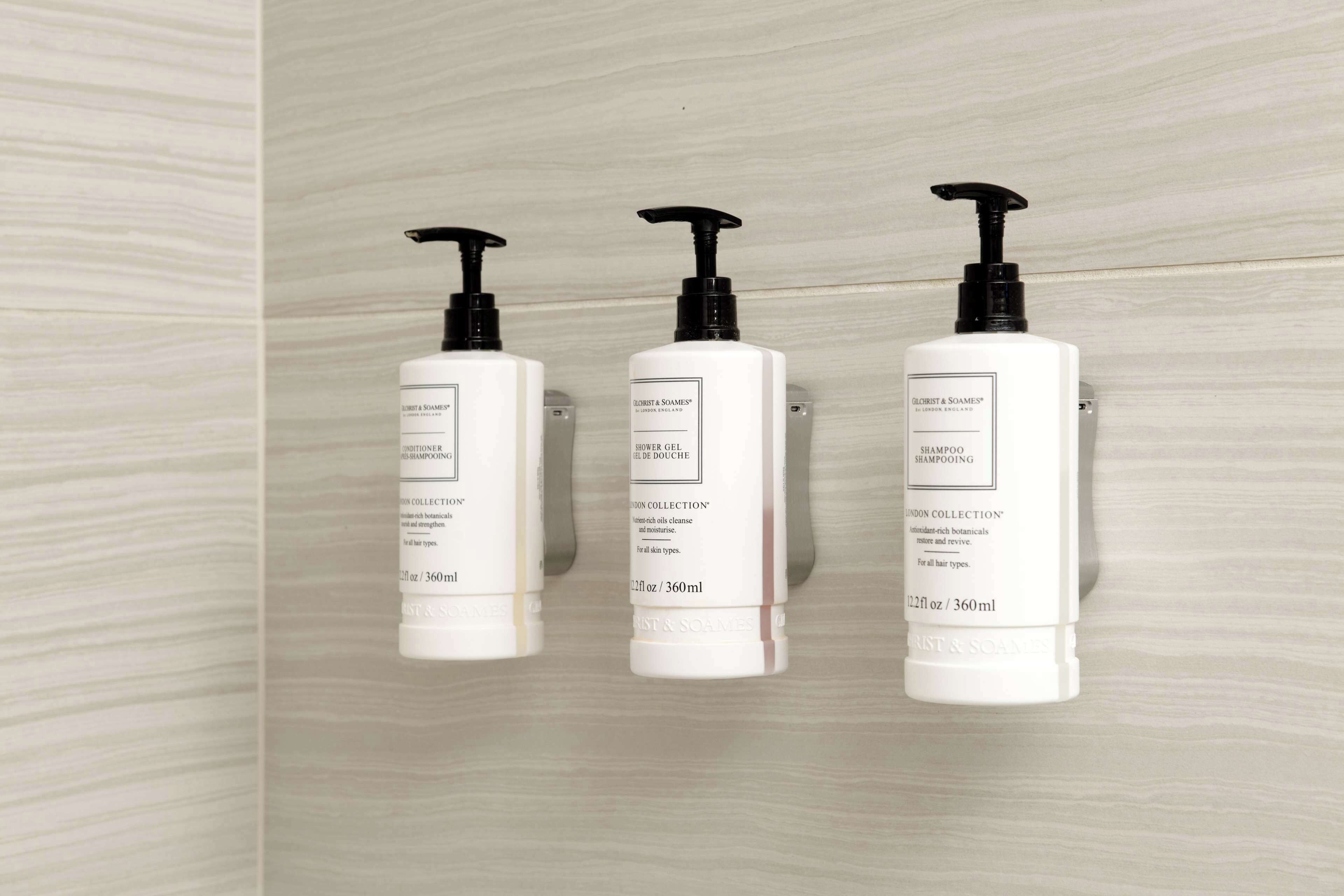 designer toiletries, towels