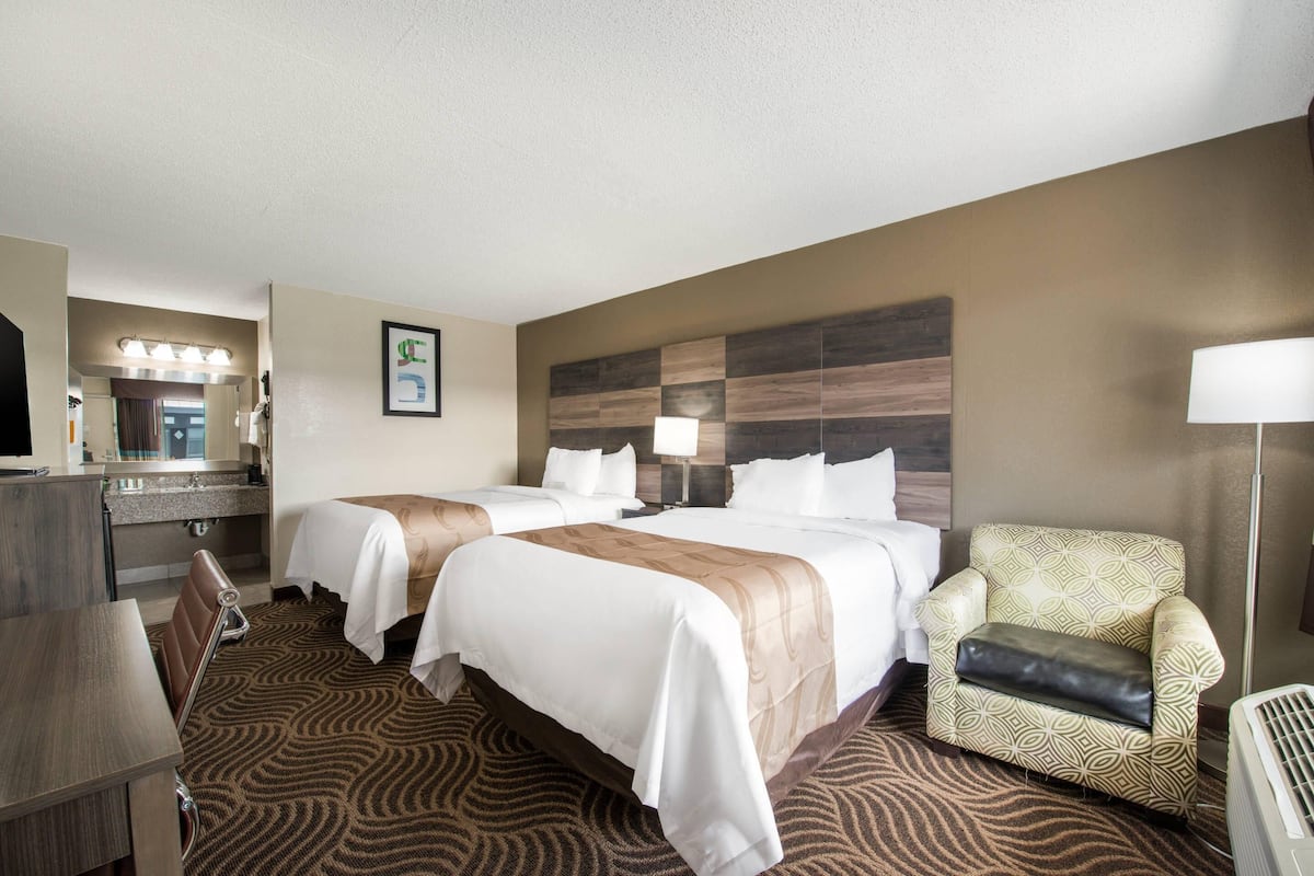 Standard Room, 2 Double Beds, Non Smoking | Premium bedding, in-room safe, desk, iron/ironing board