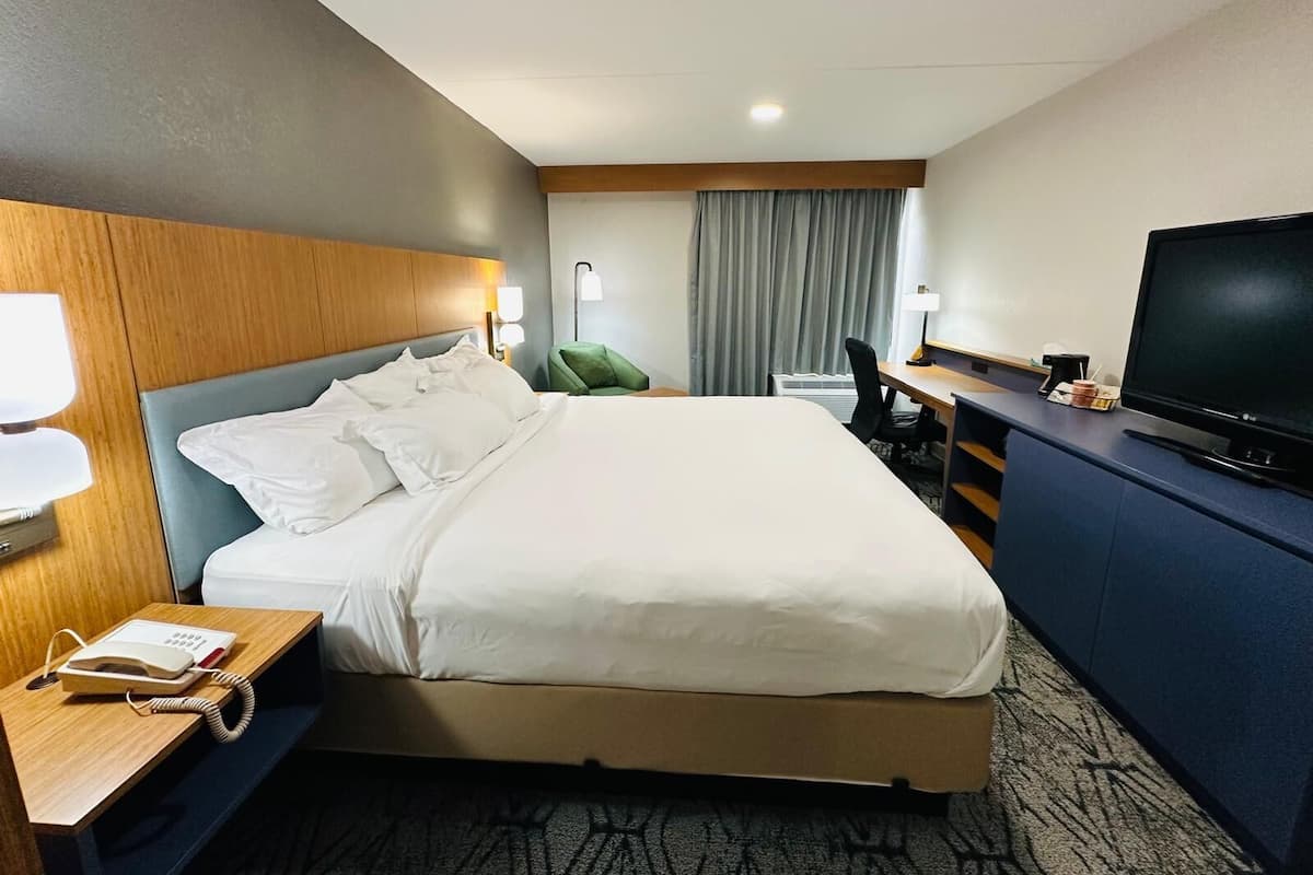 Room, 1 King Bed, Non Smoking | Premium bedding, in-room safe, desk, iron/ironing board