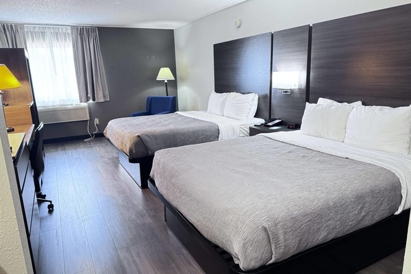2 Queen Beds, Microwave, Refrigerator, Non Smoking. | Premium bedding, desk, laptop workspace, iron/ironing board