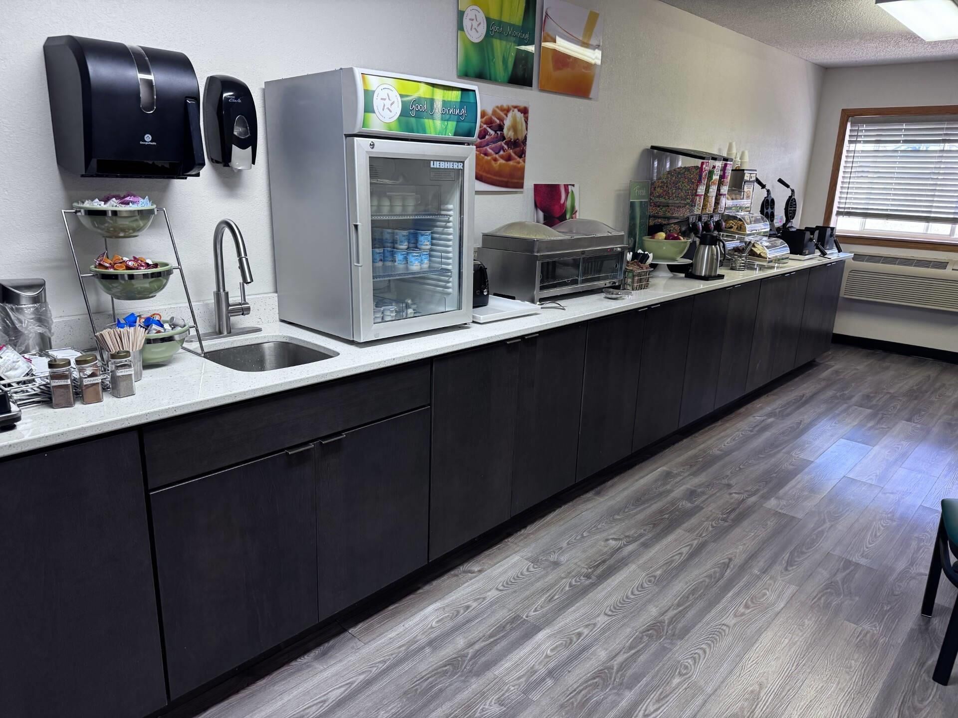 Free daily self-serve breakfast