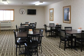 Free daily self-service breakfast