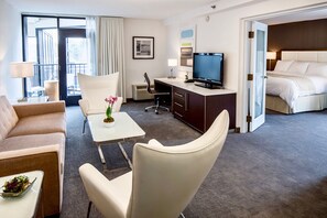 Premium bedding, down duvets, in-room safe, desk
