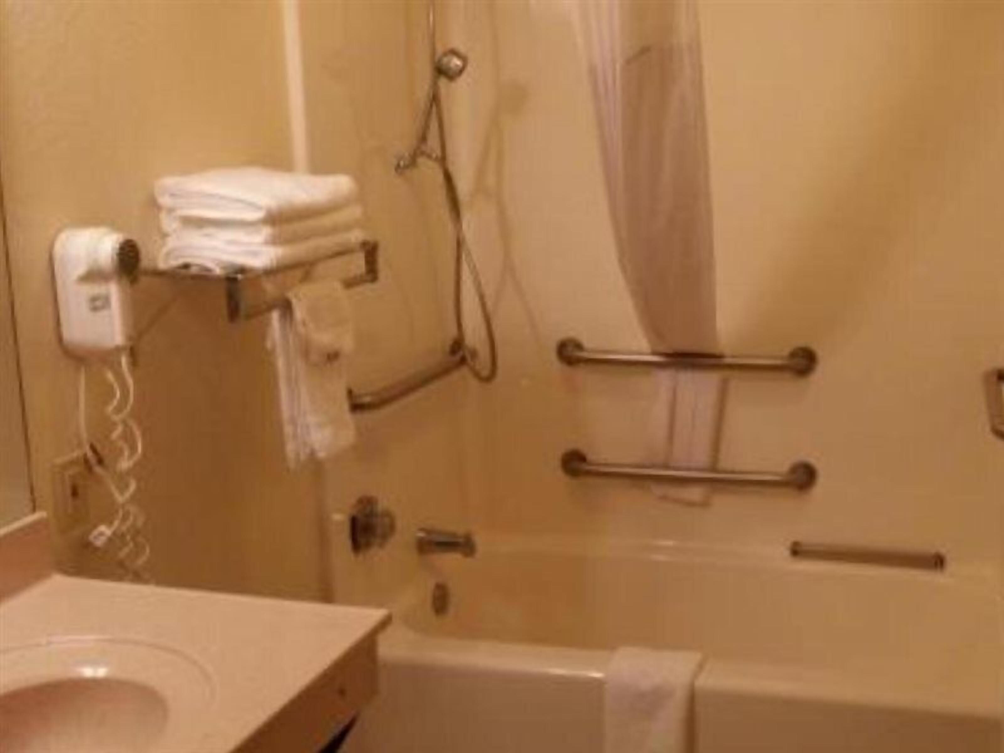 Jetted tub, hair dryer