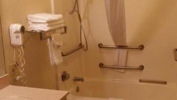 Jetted tub, hair dryer