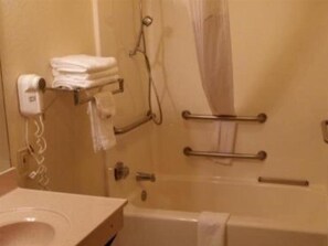 Jetted tub, hair dryer