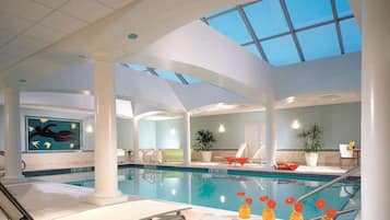 Indoor pool, open 6:00 AM to 10:00 PM, sun loungers