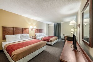 Standard Room, 2 Queen Beds, Non Smoking | Desk, laptop workspace, free cribs/infant beds, rollaway beds