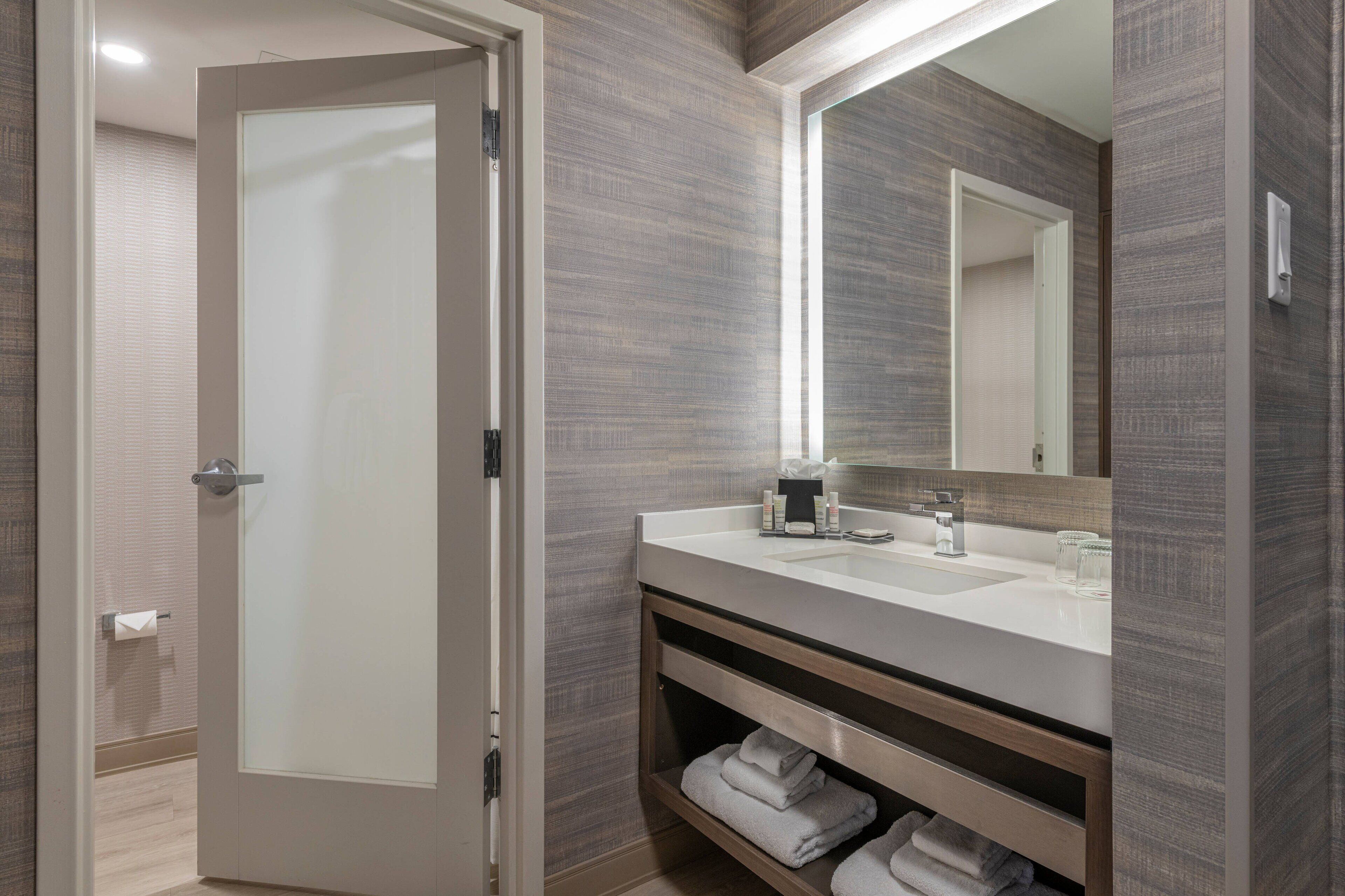 hypo-allergenic bedding, pillow-top beds, in-room safe, desk