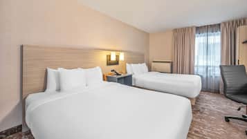 Premium bedding, pillow-top beds, desk, iron/ironing board