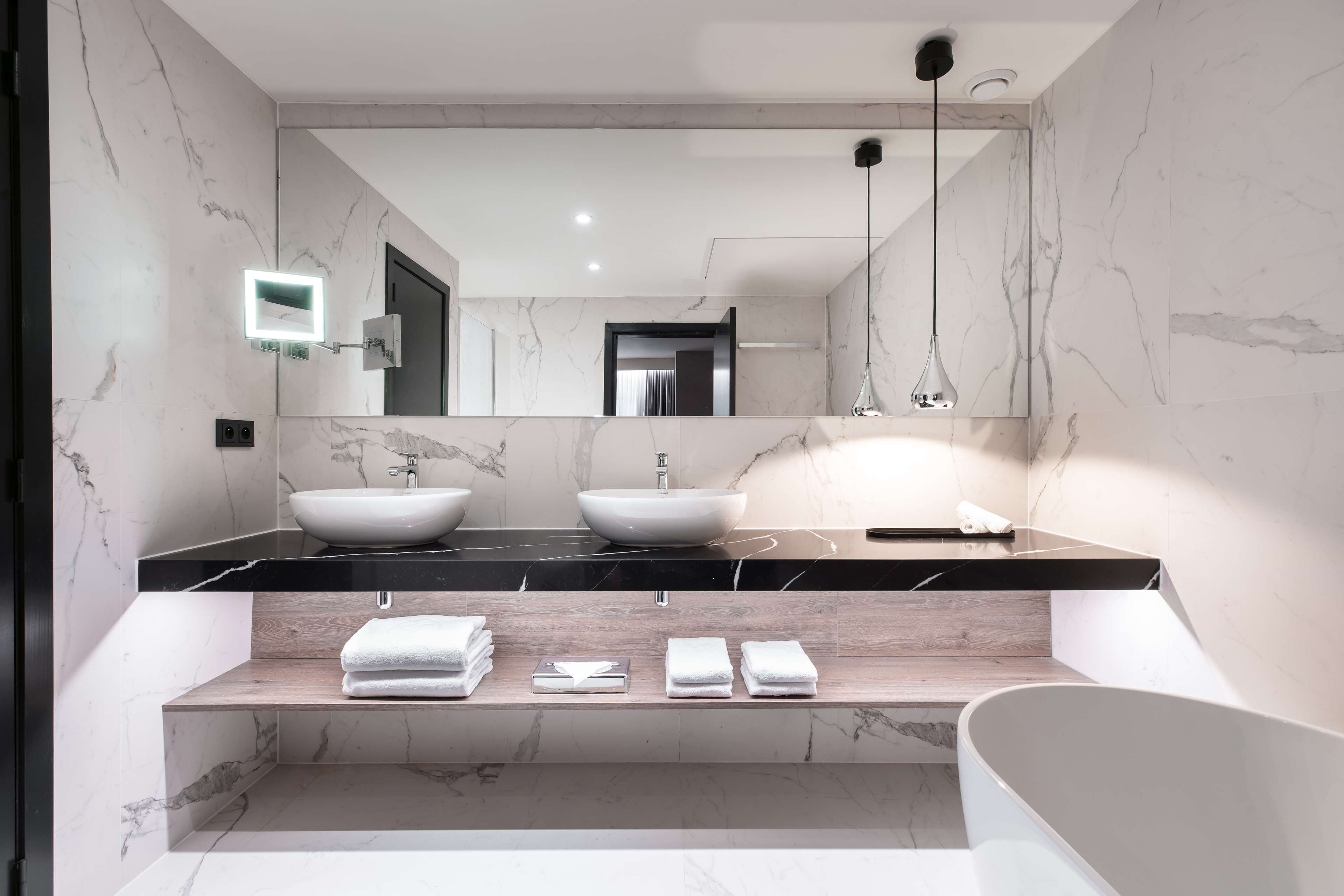 free toiletries, hair dryer, bathrobes, slippers