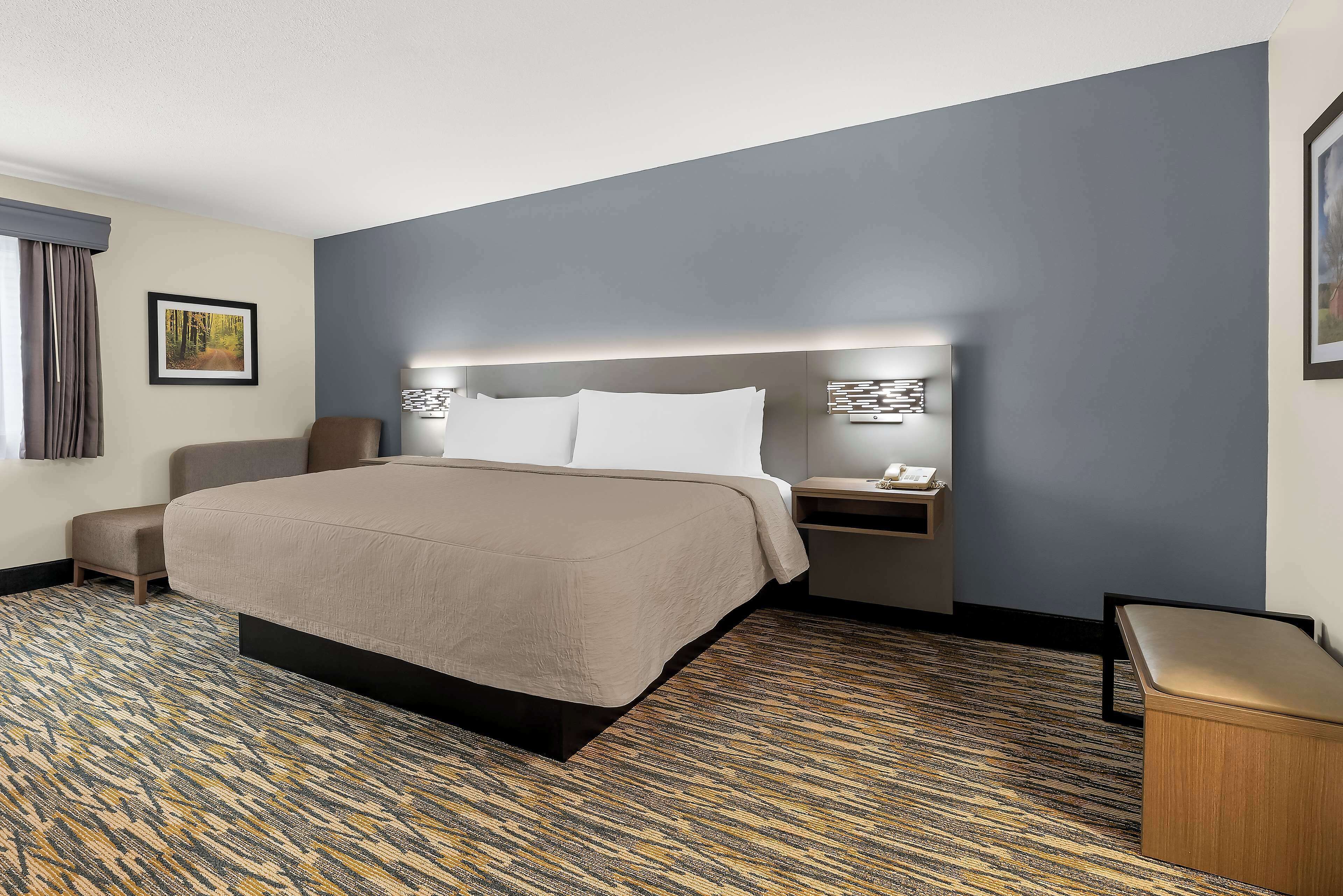 suite, 1 king bed, non smoking, jetted tub (with sofabed) | desk, iron/ironing board, free wifi, bed sheets