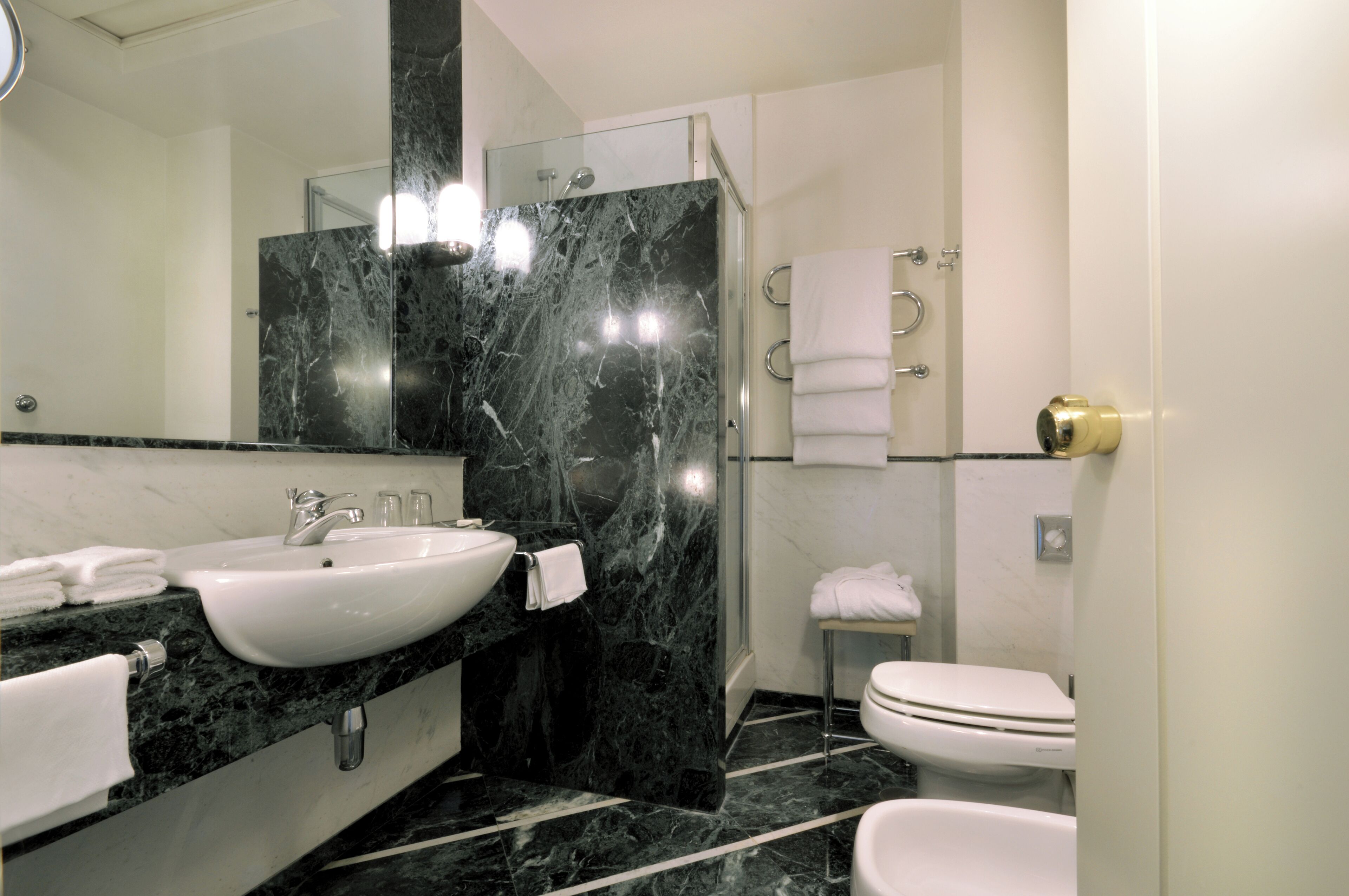 superior room king or twin | bathroom | free toiletries, hair dryer, bathrobes, slippers