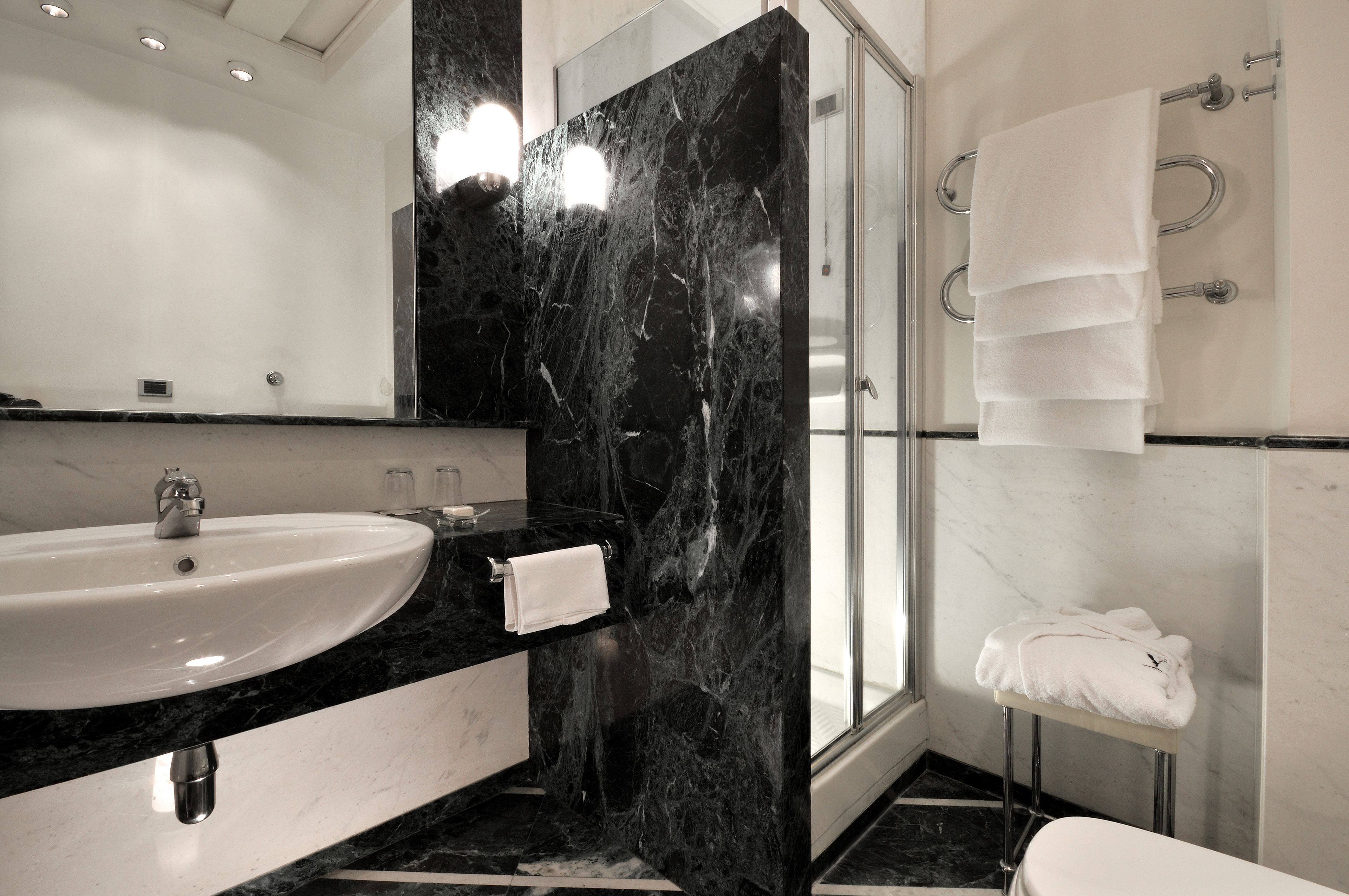 free toiletries, hair dryer, bathrobes, slippers