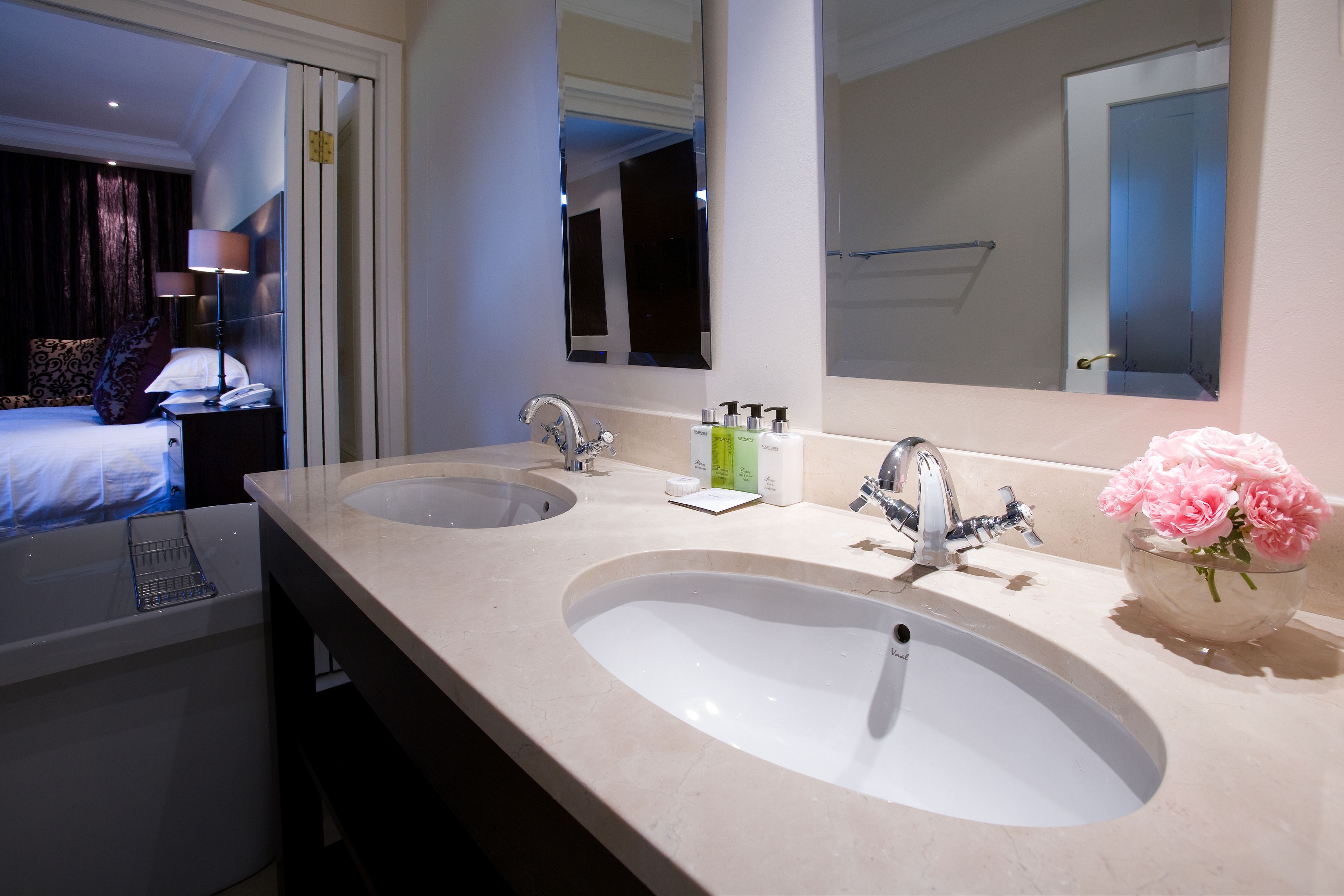 luxury room (vineyard) | bathroom | separate bathtub and shower, deep-soaking bathtub, rainfall showerhead