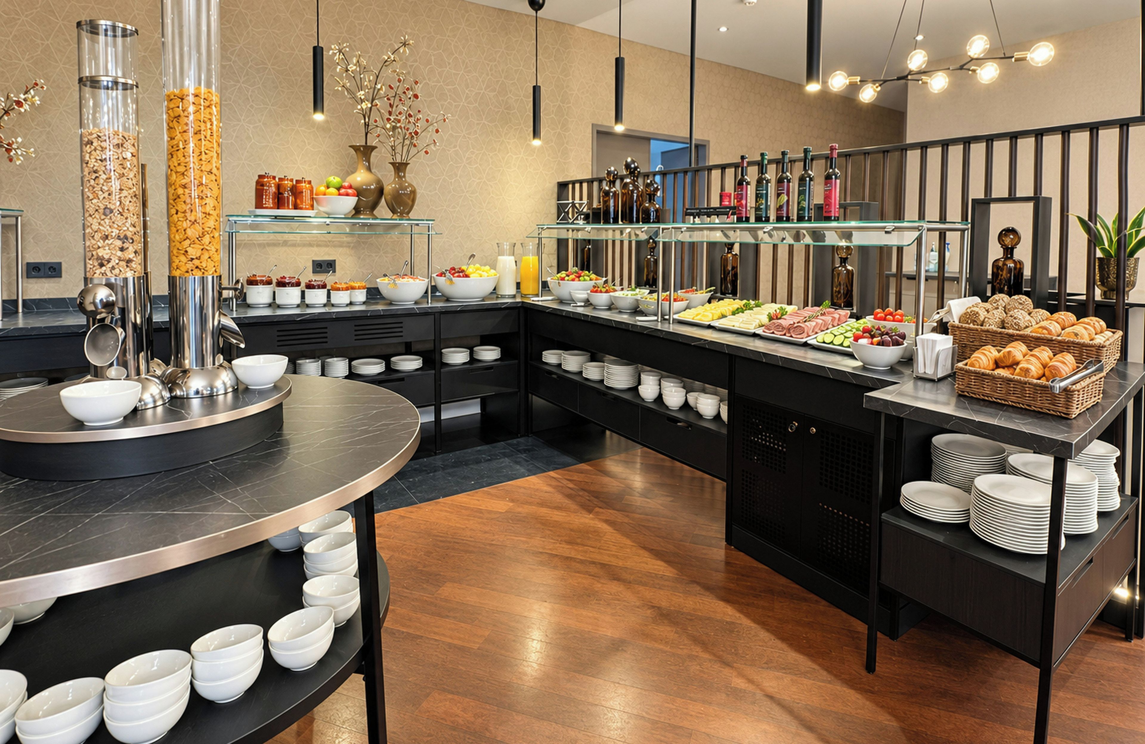 Café da manhã com buffet todos os dias mediante uma taxa