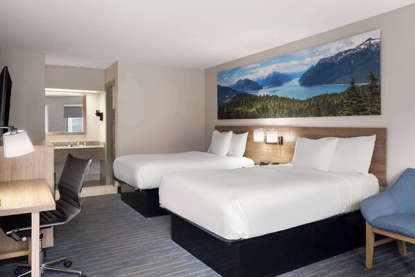 Double Room, 2 Double Beds | Desk, iron/ironing board, free WiFi, bed sheets - Days Inn by Wyndham Weldon/Roanoke Rapids (Weldon)