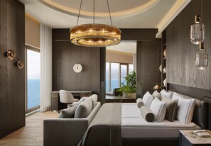 Panorama Suite (Urban Chic Lounge Access) | 1 habitación, ropa de cama de alta calidad y minibar 