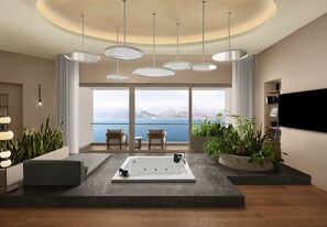 Ocean Suite (Urban Chic Lounge Access) | 1 habitación, ropa de cama de alta calidad y minibar 