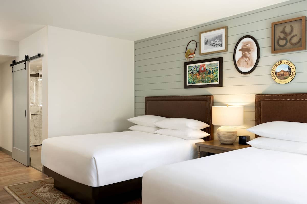 Room, 2 Queen Beds (High Floor) | Living area | 37-inch flat-screen TV with digital channels, TV, video game console