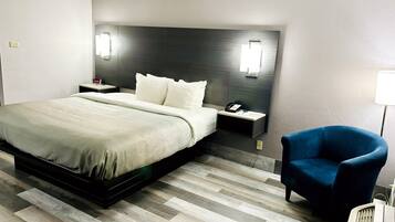 Blackout curtains, iron/ironing board, rollaway beds, free WiFi
