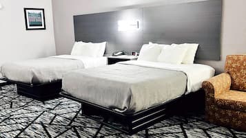 Blackout curtains, iron/ironing board, rollaway beds, free WiFi