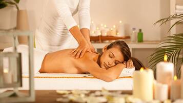 Body treatments, aromatherapy, body wraps, body scrubs, facials