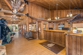 Hotel entrance and lobby at The Pines Resort