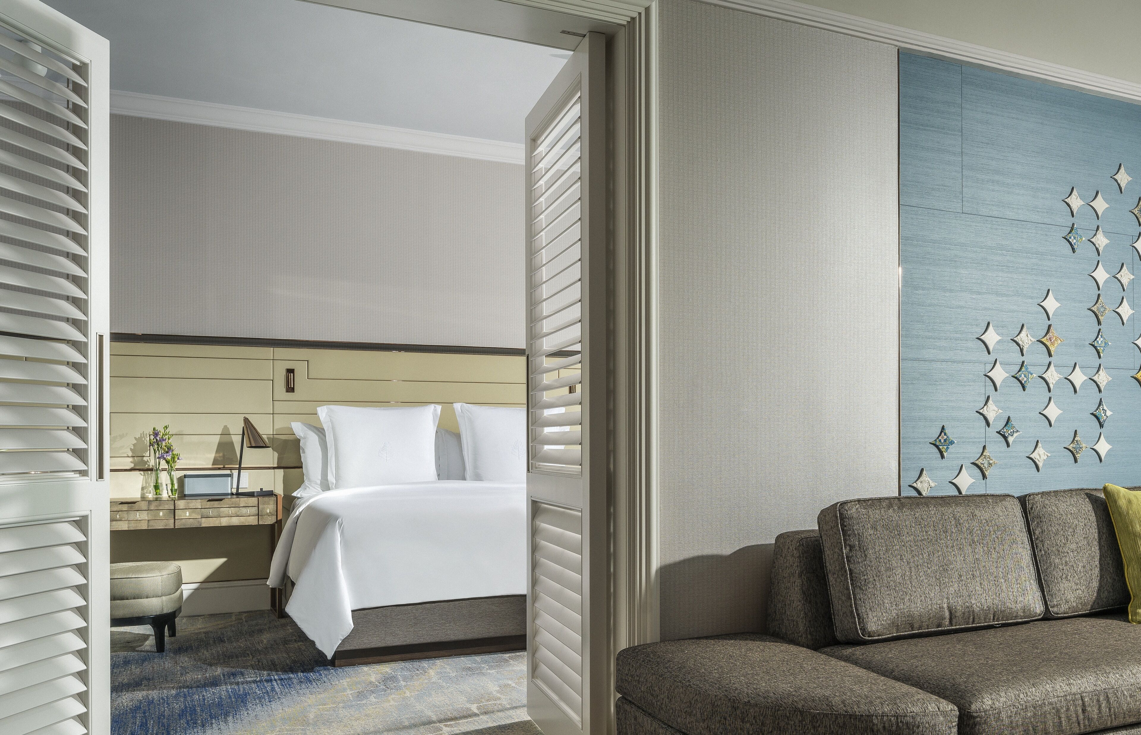 one bedroom club suite | minibar, in-room safe, desk, laptop workspace