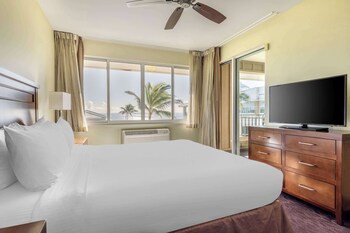 In-room safe, blackout drapes, iron/ironing board, free WiFi at Hilton Vacation Club The Point At Poipu Kauai