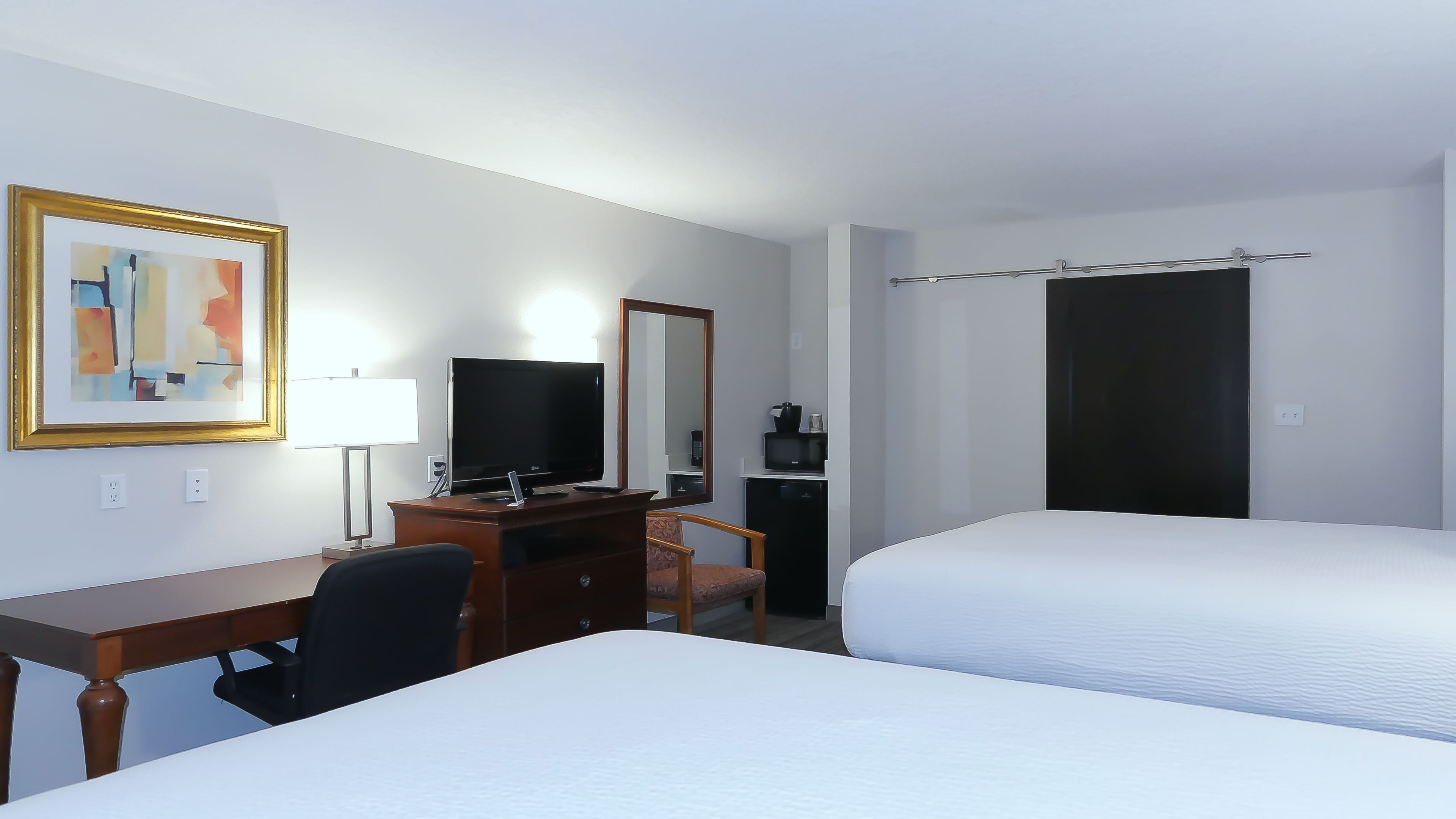 desk, blackout curtains, iron/ironing board, free wifi