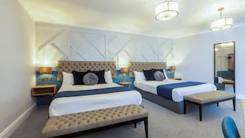 Family Room, 2 Double Beds, Non Smoking | Desk, iron/ironing board, free WiFi, bed sheets