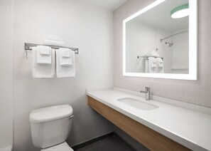 Standard Room, 2 Queen Beds | Bathroom | Combined shower/tub, free toiletries, hair dryer, towels