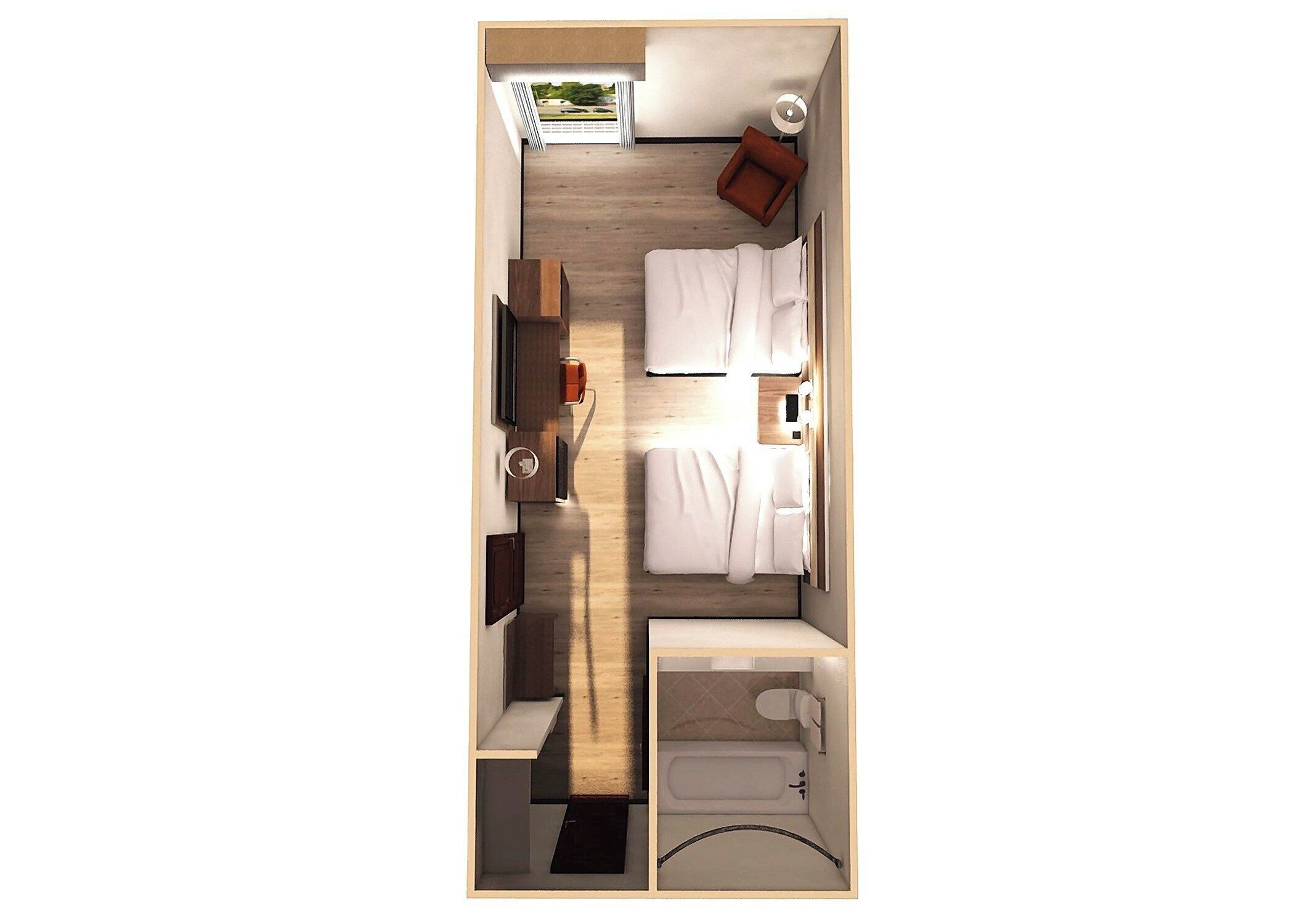 Habitación estándar, 2 camas Queen size | Ropa de cama de alta calidad y escritorio 