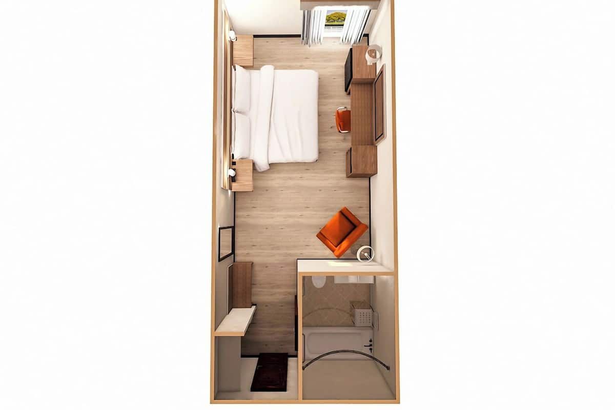 Habitación estándar, 1 cama King size, tina para personas con discapacidad (Mobility) | Plano