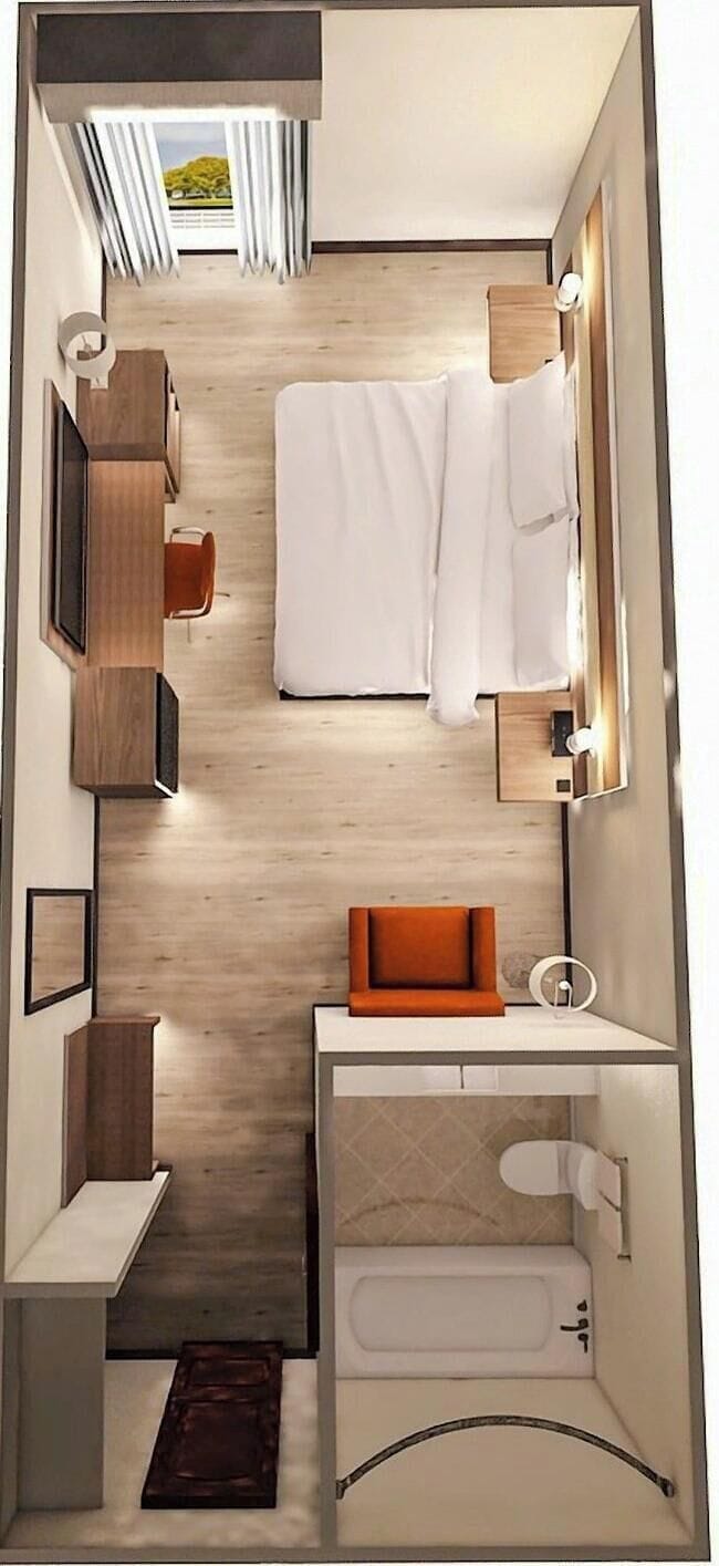 Habitación estándar, 1 cama King size | Ropa de cama de alta calidad y escritorio 