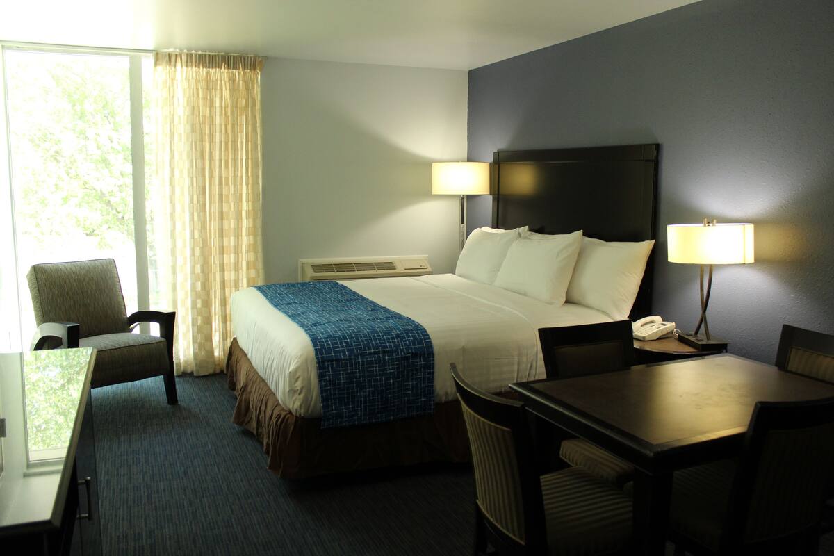 Premium bedding, pillowtop beds, blackout drapes, iron/ironing board