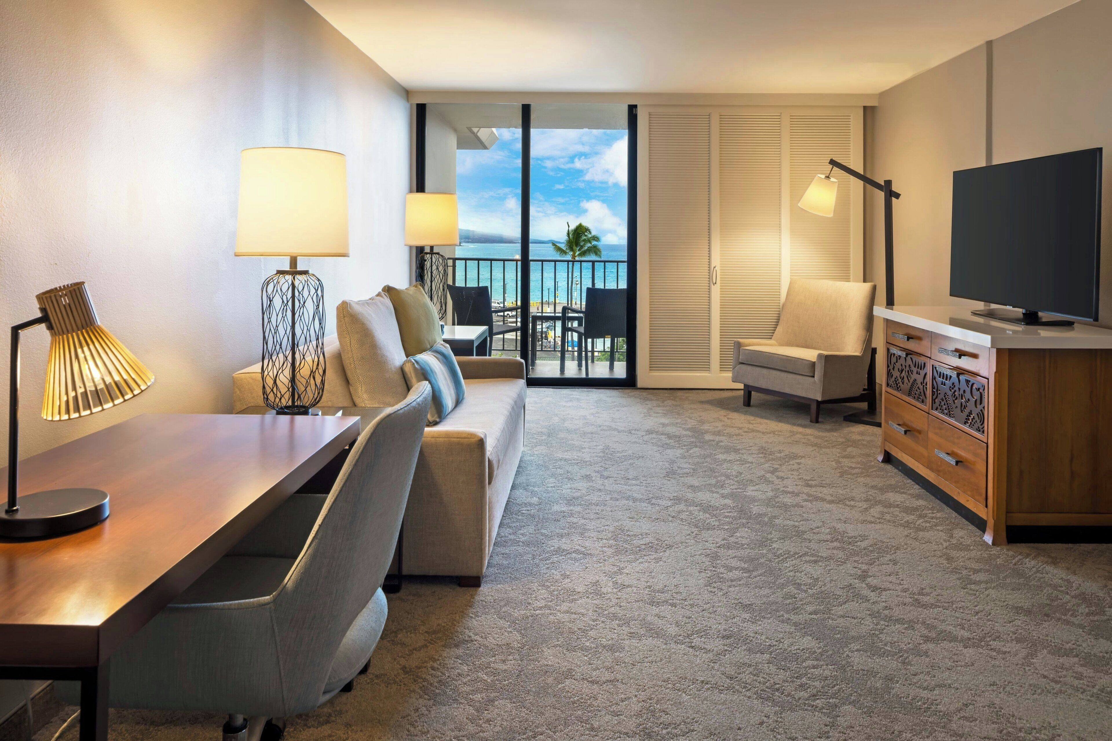 suite, 1 bedroom, balcony, oceanfront | living room | flat-screen tv