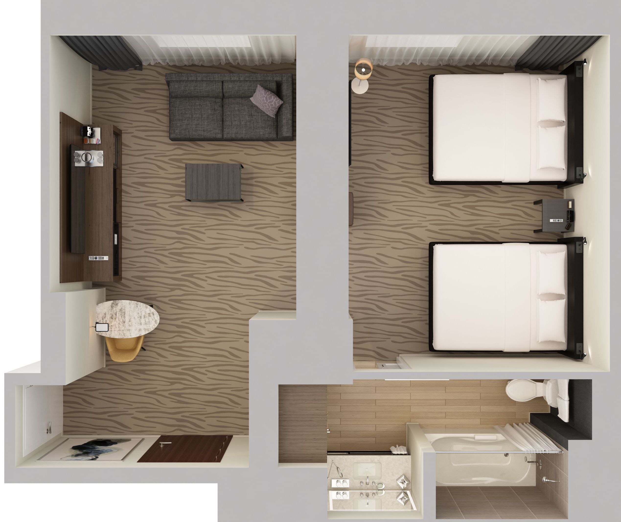 premium bedding, in-room safe, desk, laptop workspace