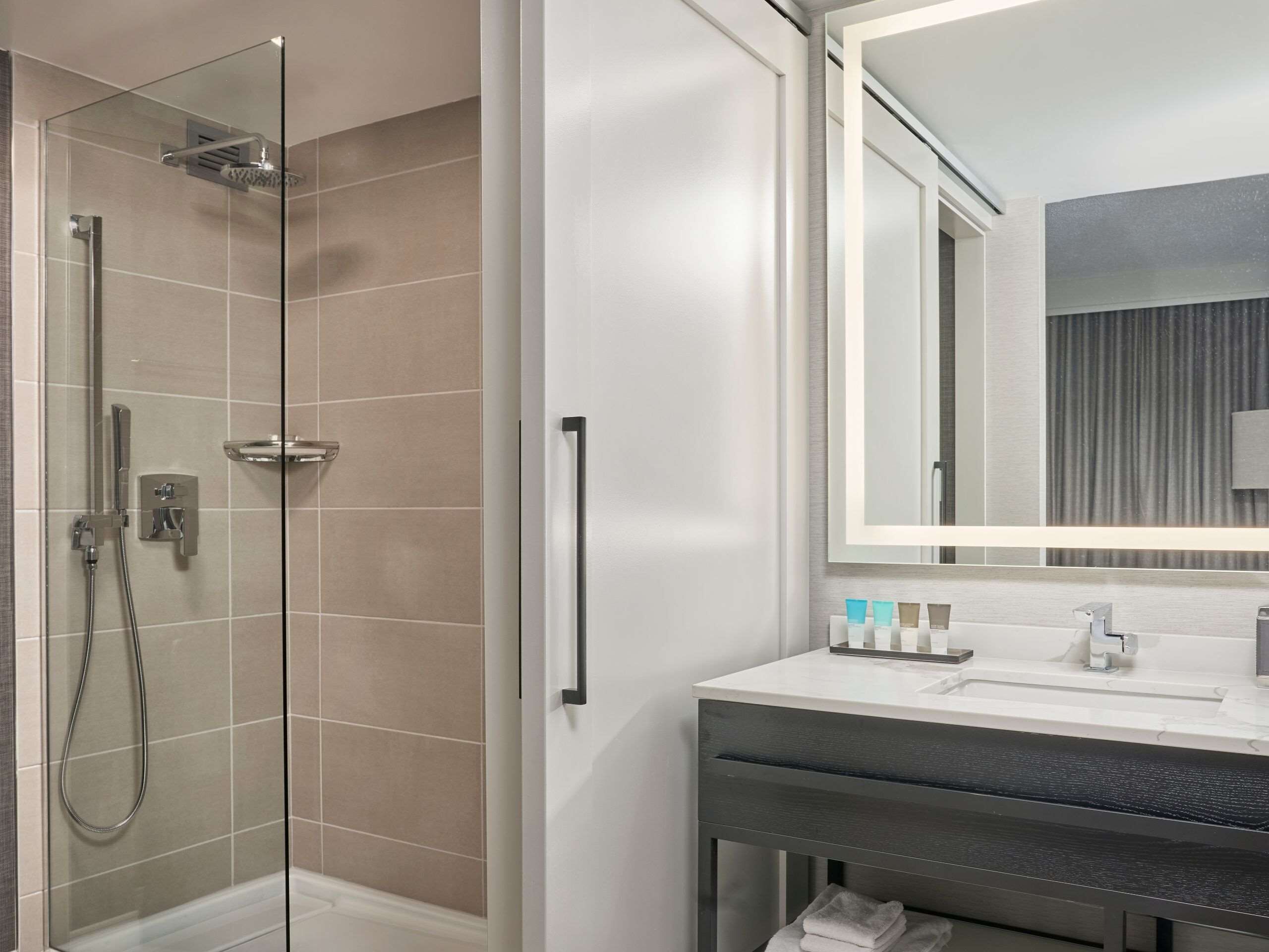 free toiletries, hair dryer, towels, soap