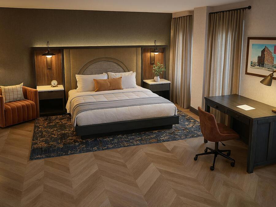 Desk, free WiFi, bed sheets