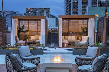 Fireplace at Alohilani Resort Waikiki Beach